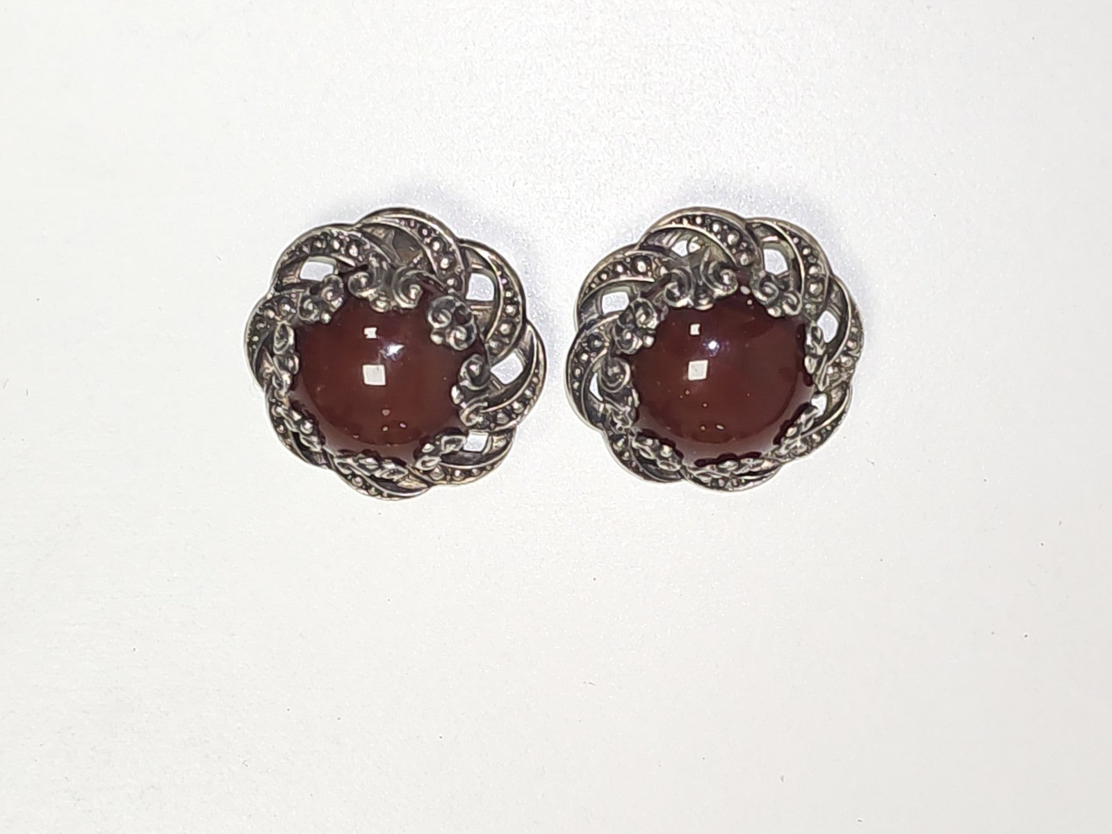 Paire de boucles d?oreilles anciennes en argent, XIXe, vintage rare collection