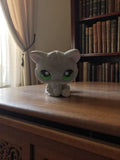 Figurine Petshop vintage chat gris yeux verts ancien LPS rare