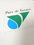 Vintage ancien autocollant publicitaire grand format Vannes collection rétro