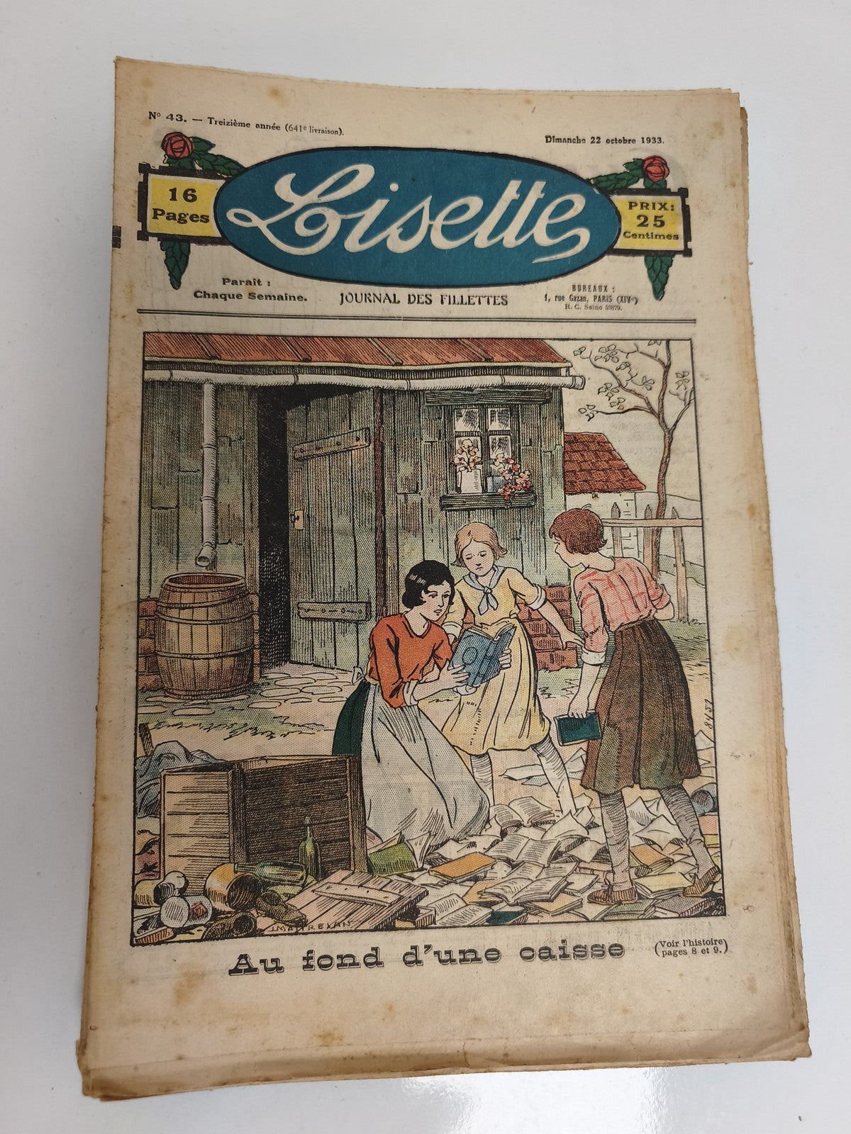 Journal ancien Lisette 1933, 16 pages, illustré, vintage fillettes