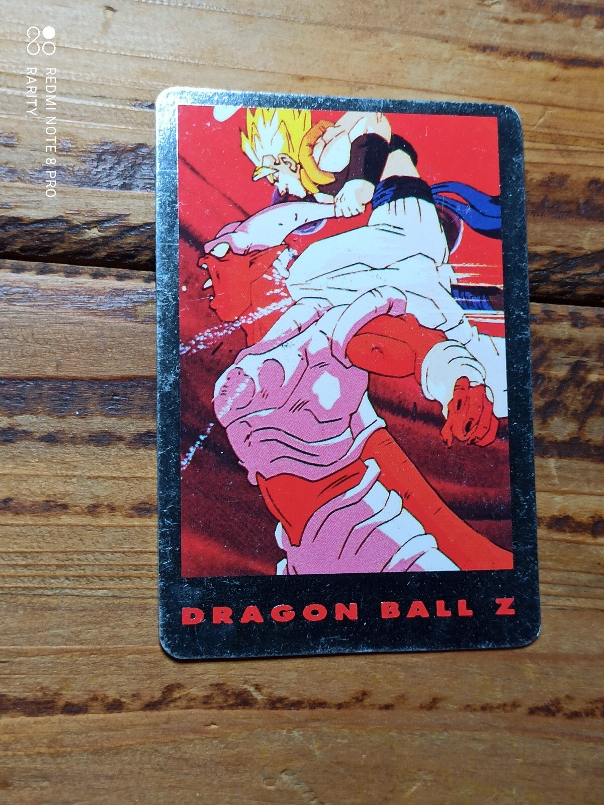 Carte Dragon Ball Z Cardass vintage Série 1 rare, effet métallisé, Goku vs adver