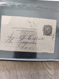 Ancienne carte postale philatélie oblitérée timbre Roumanie écriture manuscrite