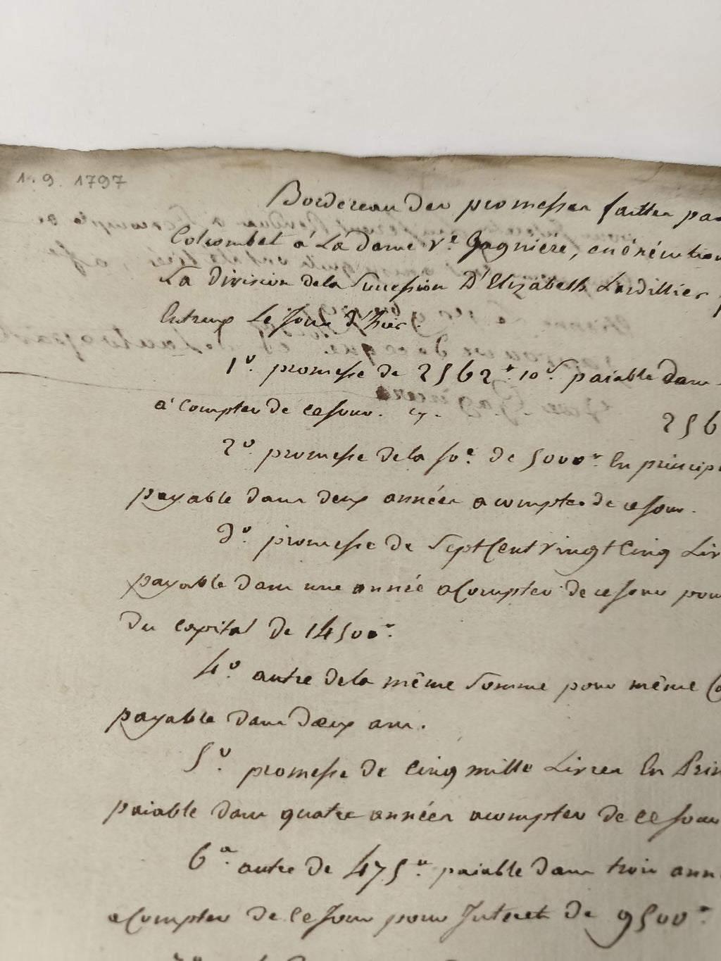 Lettre manuscrite administrative 1797, ancien bordereau XVIIIe français