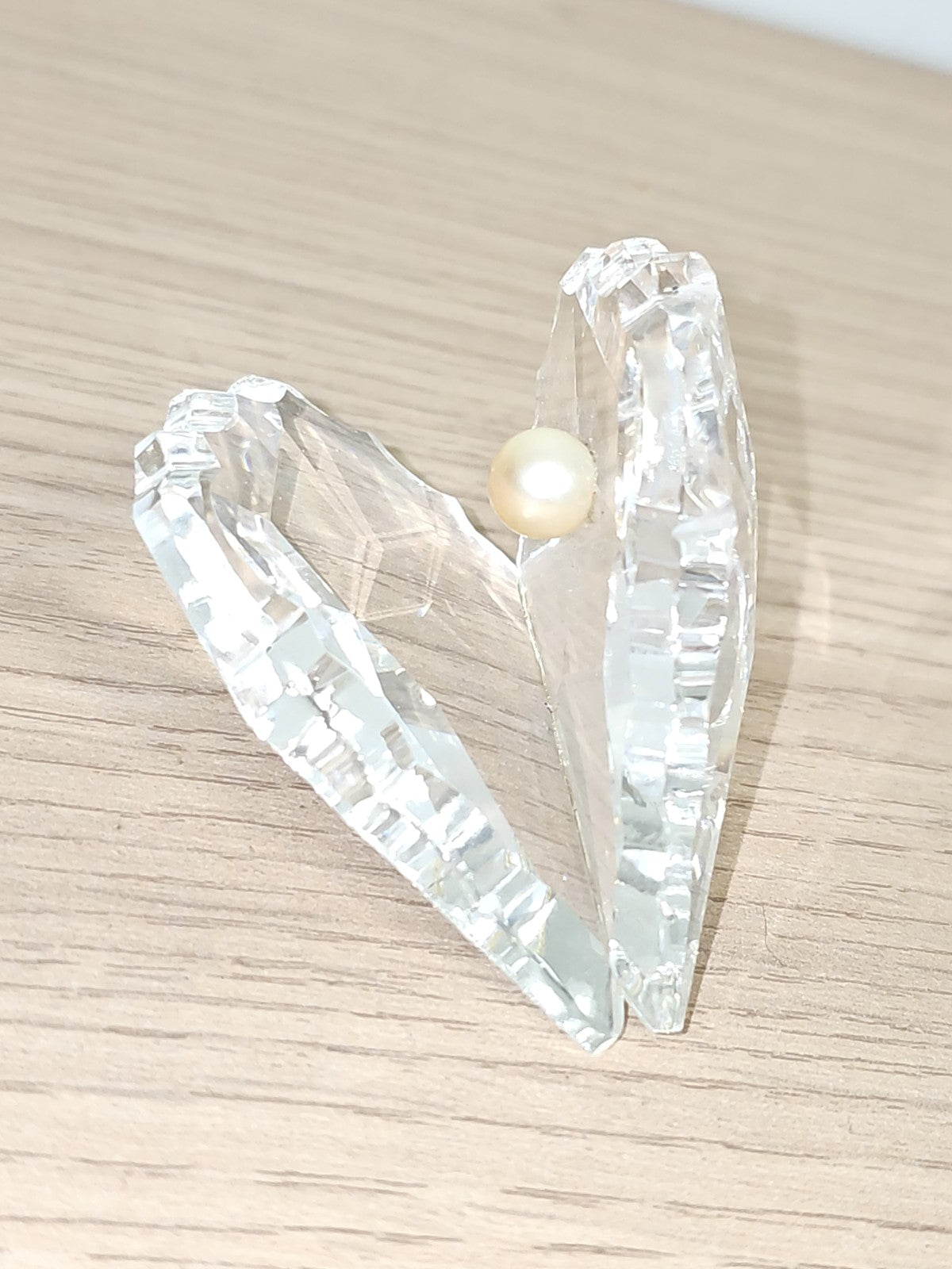 Swarovski coquillage cristal transparent avec perle décorative ornement signé