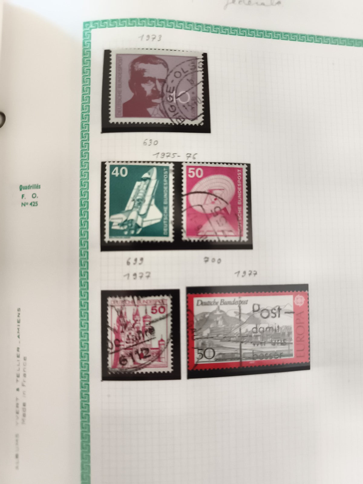 Timbres oblitérés Allemagne 1970s-1990s Deutsche Bundespost architecture