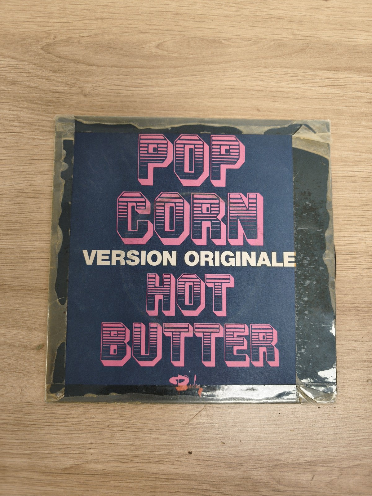 Vinyle 45T Hot Butter Pop Corn version originale pochette bleue et rose