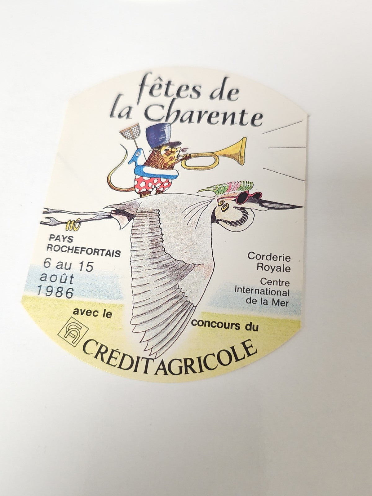 Ancien autocollant publicitaire rétro Fêtes de la Charente vintage déco collecti