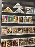 Lot timbres Grenade thématiques Noël, Pâques et paysages, formats variés