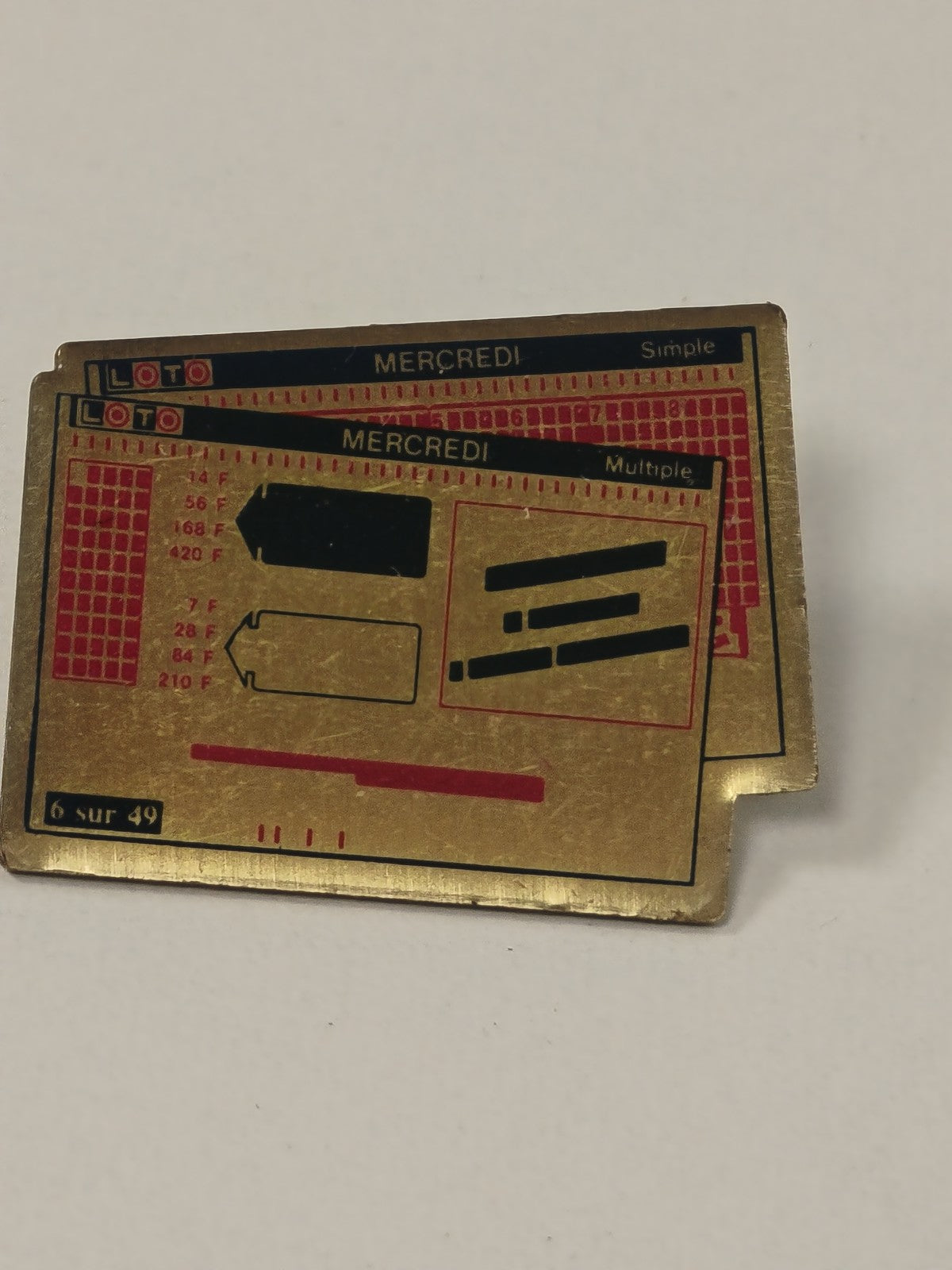Pin's ancien rétro Loto collection vintage années 80 jeu loterie rare France