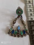 Broche vintage émaillée Remy Dis Paris motif étoile bleu vert Made in France