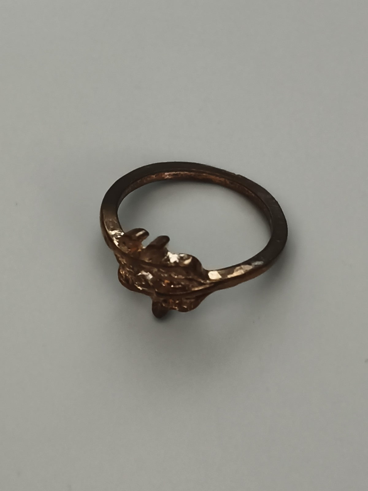 Bague vintage femme plaquée or motif texturé taille 56 rétro