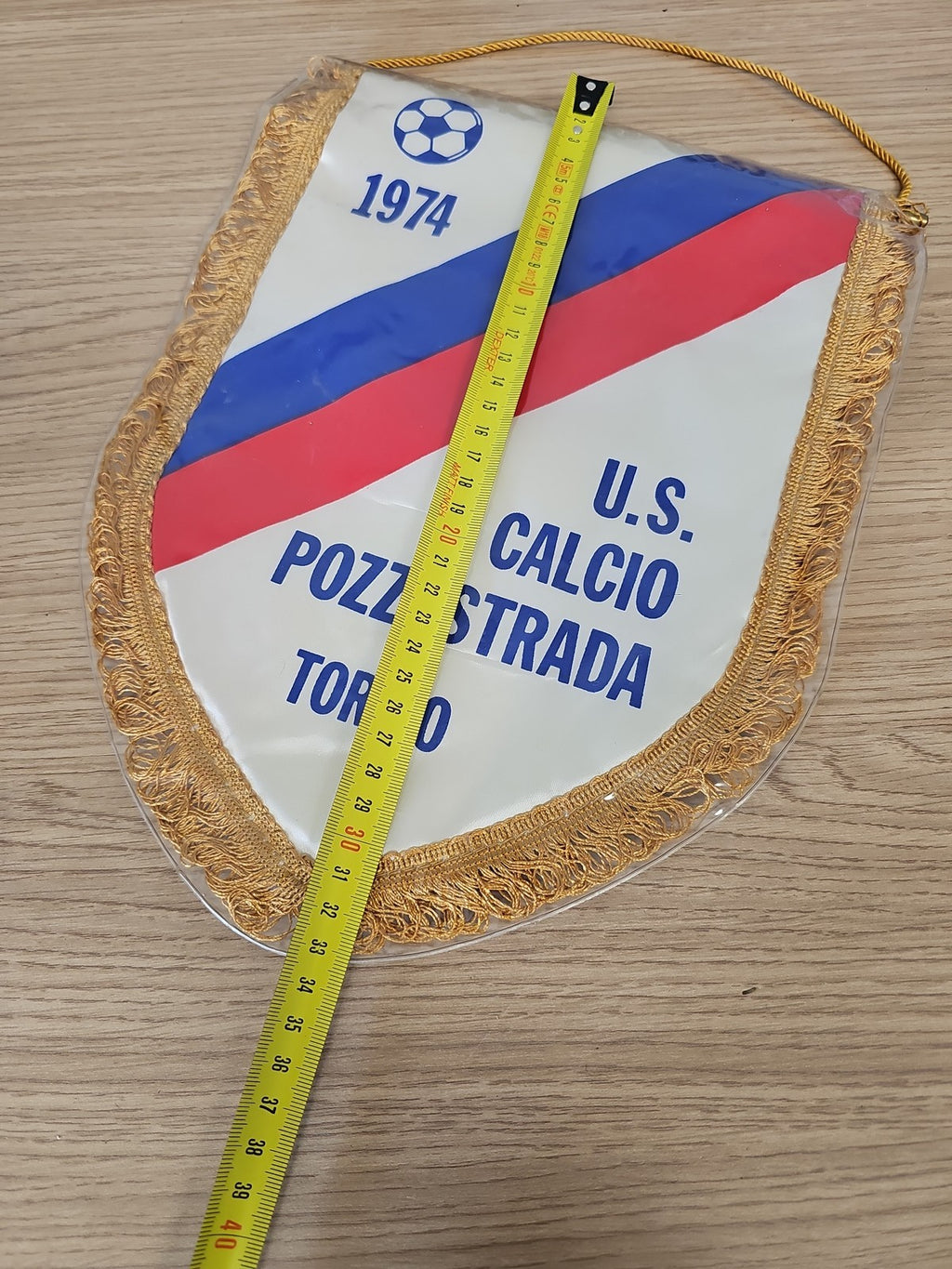 Fanion rétro U.S. Calcio Pozzostrada Torino 1974, vintage football Italie déco
