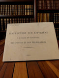 Livret ancien hygiène Postes Télégraphes 1912, document vintage administratif
