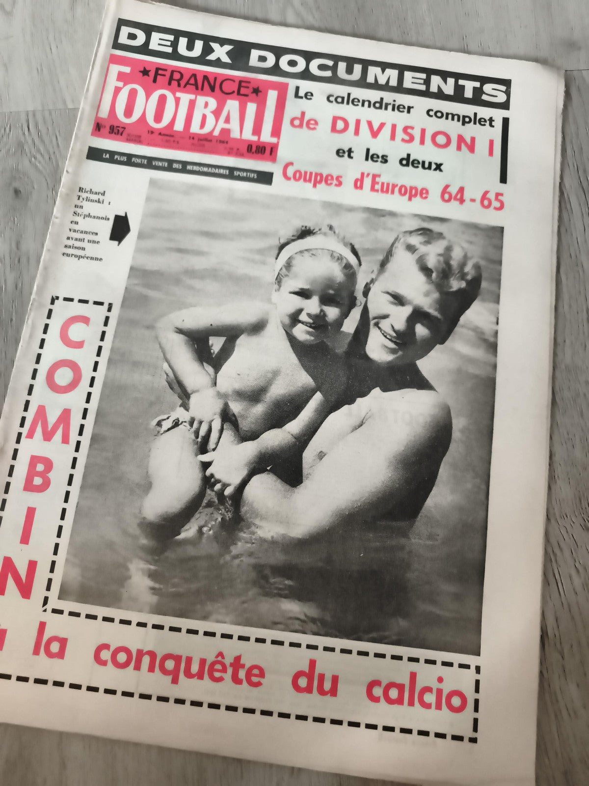 France Football ancien journal 1964 n°957 calendrier Division 1 Coupes Europe