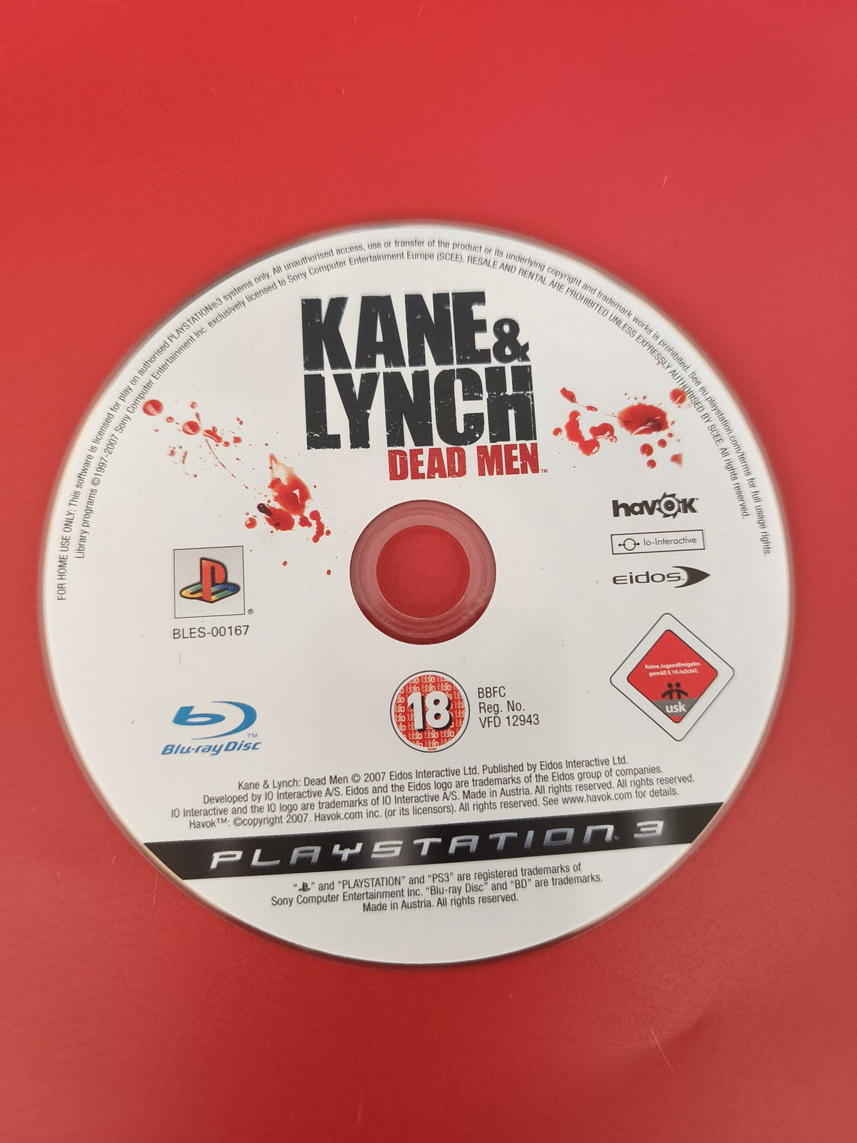 CD jeu PS3 Kane & Lynch Dead Men disque seul pour console Playstation 3