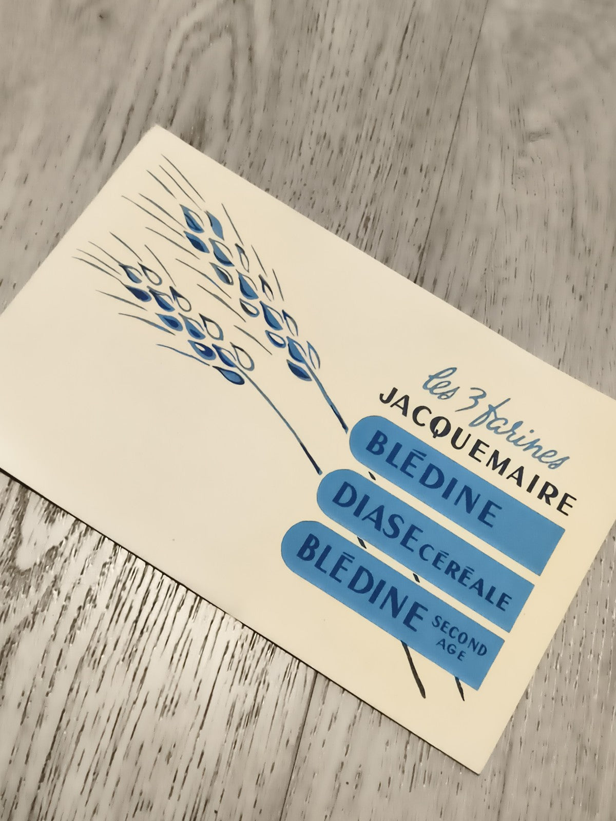 Publicité ancienne Jacquemaire Blédine Diasecéréale papier bleu rétro