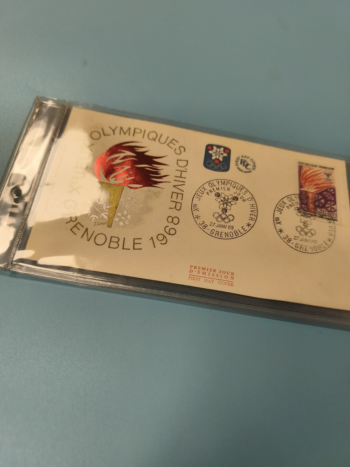 Enveloppe FDC Jeux Olympiques d?Hiver Grenoble 1968 timbre premier jour