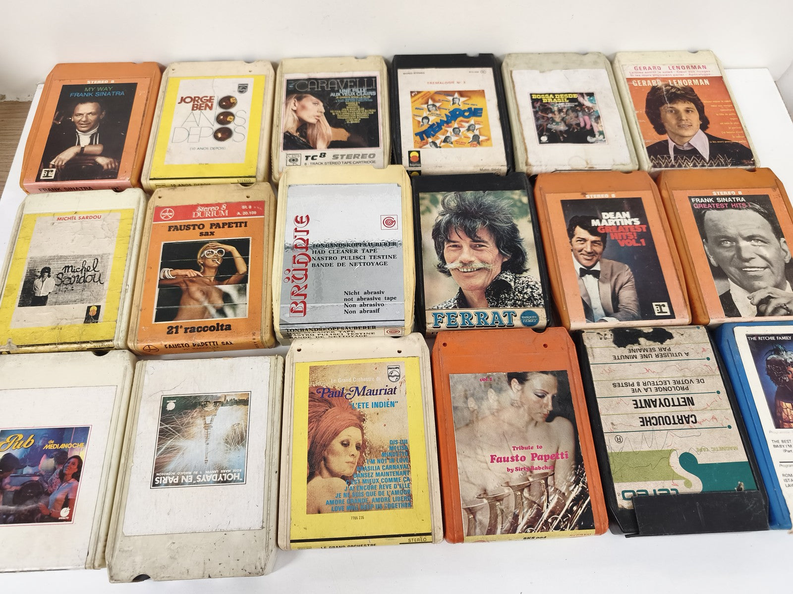 Gros lot 8 pistes vintage ? Cartouches audio anciennes, variétés, pop, jazz