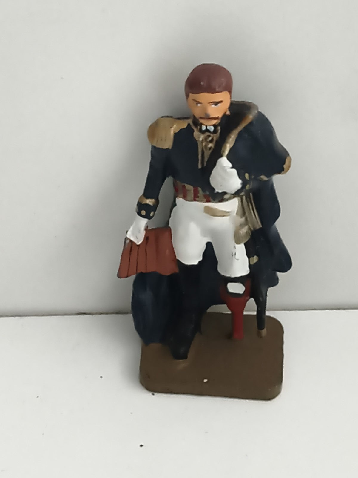 Figurine ancienne en plomb officier Napoléonien, peinture main, soldat Empire