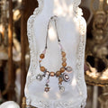 Collier Vintage Oriental Marocain, Perles Ambrées et Pendentifs Argentés, Unique