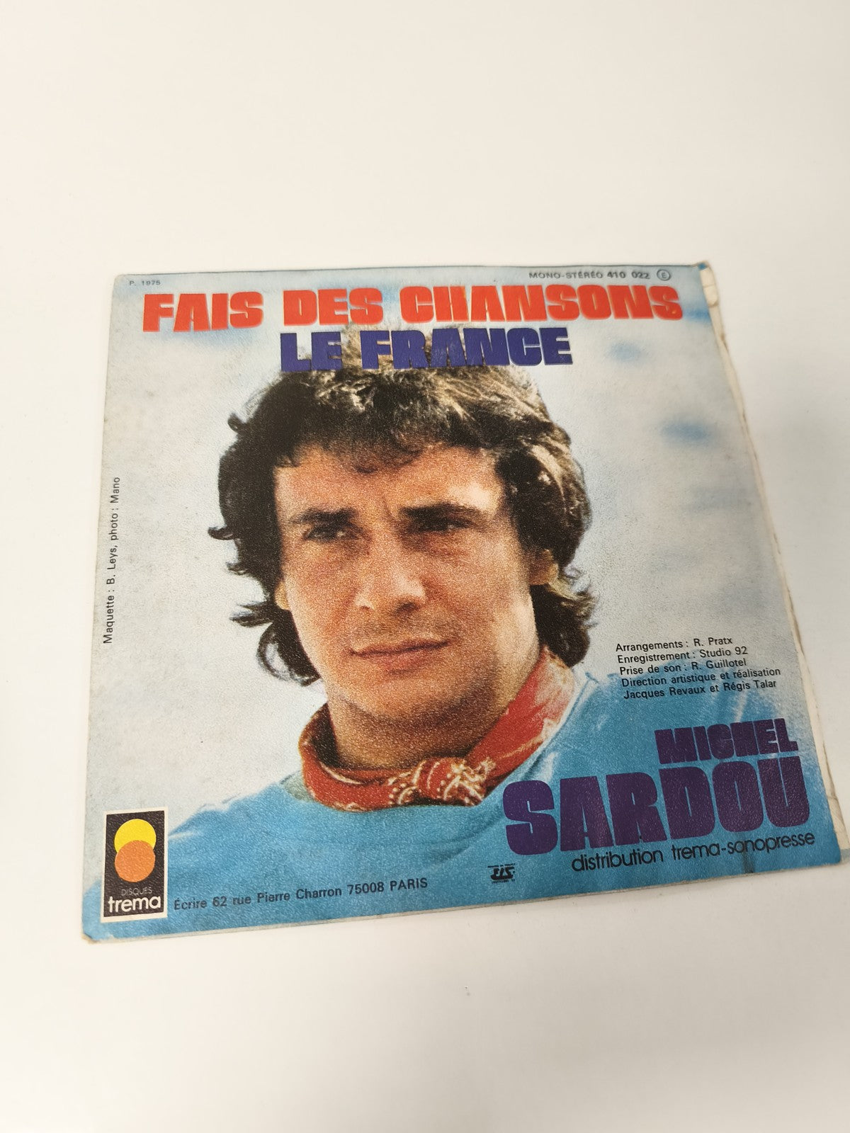 Vintage 45 tours Michel Sardou disque ancien rétro collection vinyle chanson fra