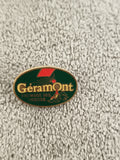Pin's publicitaire vintage Géramont Fromage des Vosges ovale rétro (Ref 2)
