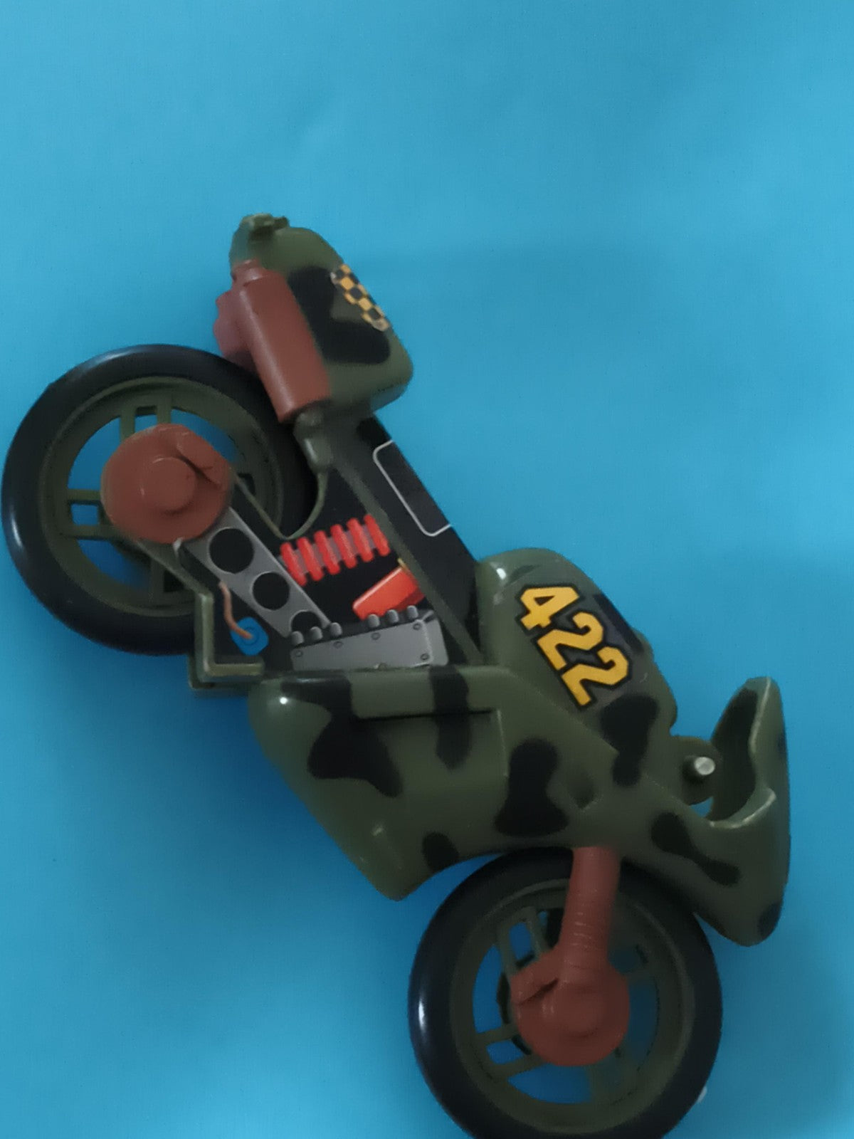 Moto camouflage GI Joe 422 jouet militaire vert décor armée