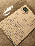 Carte postale Allemagne timbre oblitéré 1957 écriture manuscrite philatélie (Ref