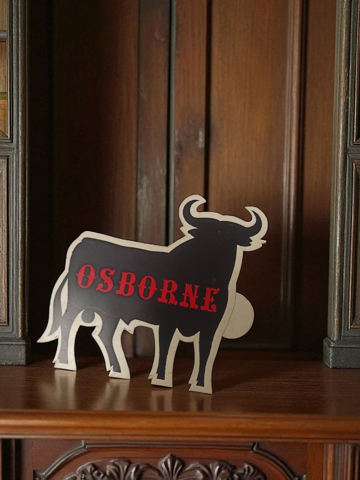 Autocollant ancien taureau Osborne vintage rétro déco publicité Espagne