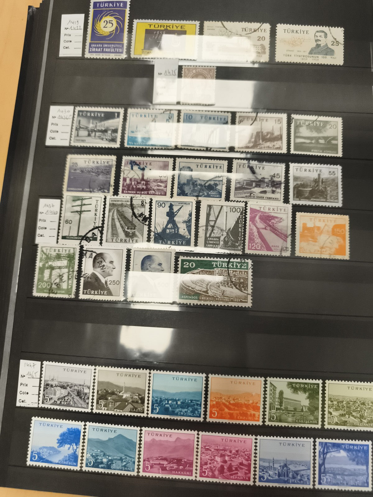 Lot timbres Turquie TURKIYE thématiques paysages, monuments, architecture, oblit