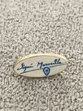 Pin's vintage ovale Signé Marseille blanc bleu, badge ancien rétro (Ref 2)