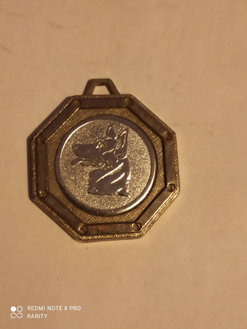 Médaille octogonale chien France 1986 vintage, Fête du Chien, rare souvenir