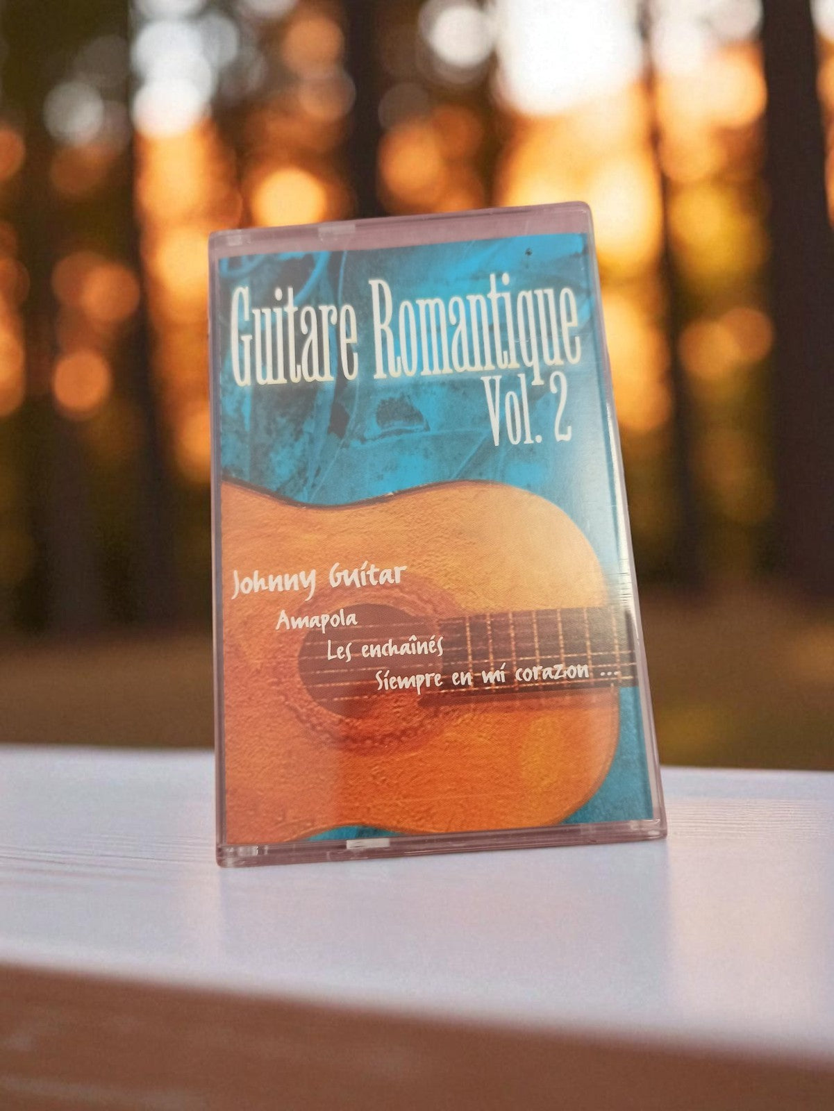 Cassette audio vintage Guitare Romantique Vol.2 Johnny Guitar rétro K7 musique