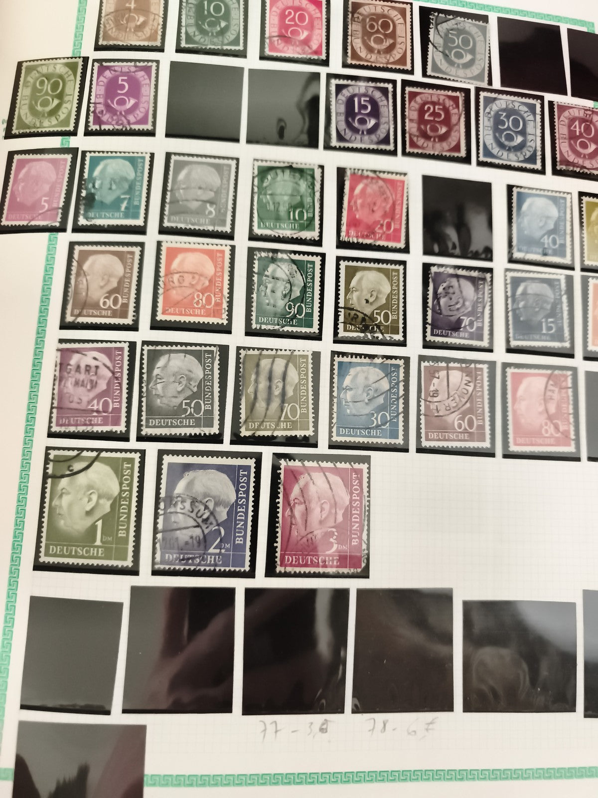 Timbres Allemagne Deutsche Bundespost oblitérés portrait, philatélie lot couleur