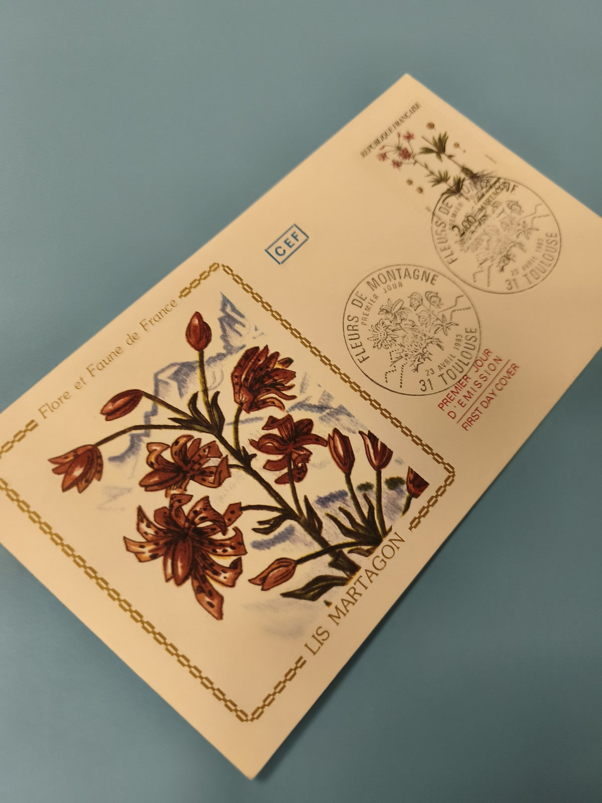 Enveloppe FDC Premier Jour émission Flore France Lis Martagon fleur illustrée