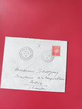 Enveloppe philatélie Foire de Paris timbre rouge 1F oblitérée 1941 Dax