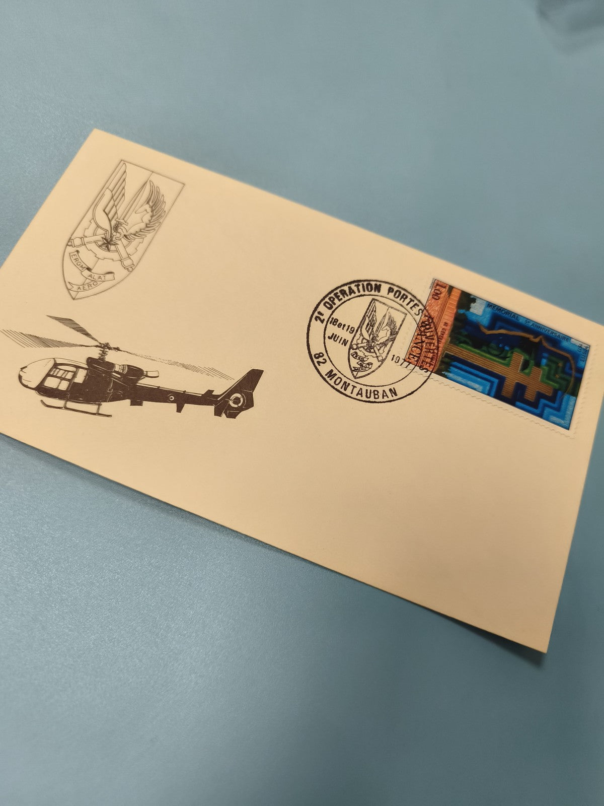 Enveloppe FDC Premier Jour Montauban Hélicoptère Timbre Illustré