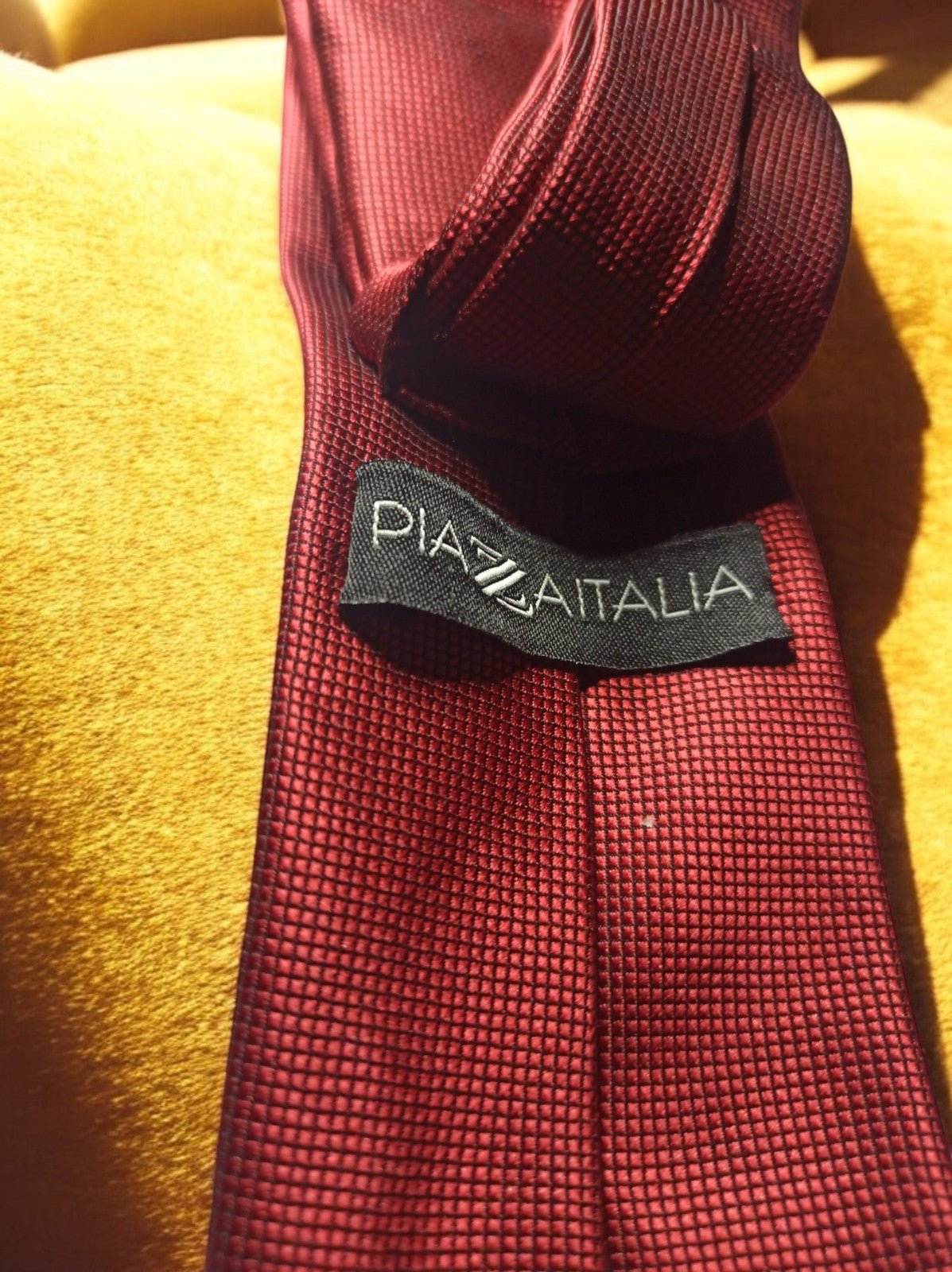 Cravate vintage Plaza Italie bordeaux à micro-motifs classique homme