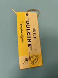 Ancien marque-page publicitaire huile Dulcine vintage, carton jaune illustré
