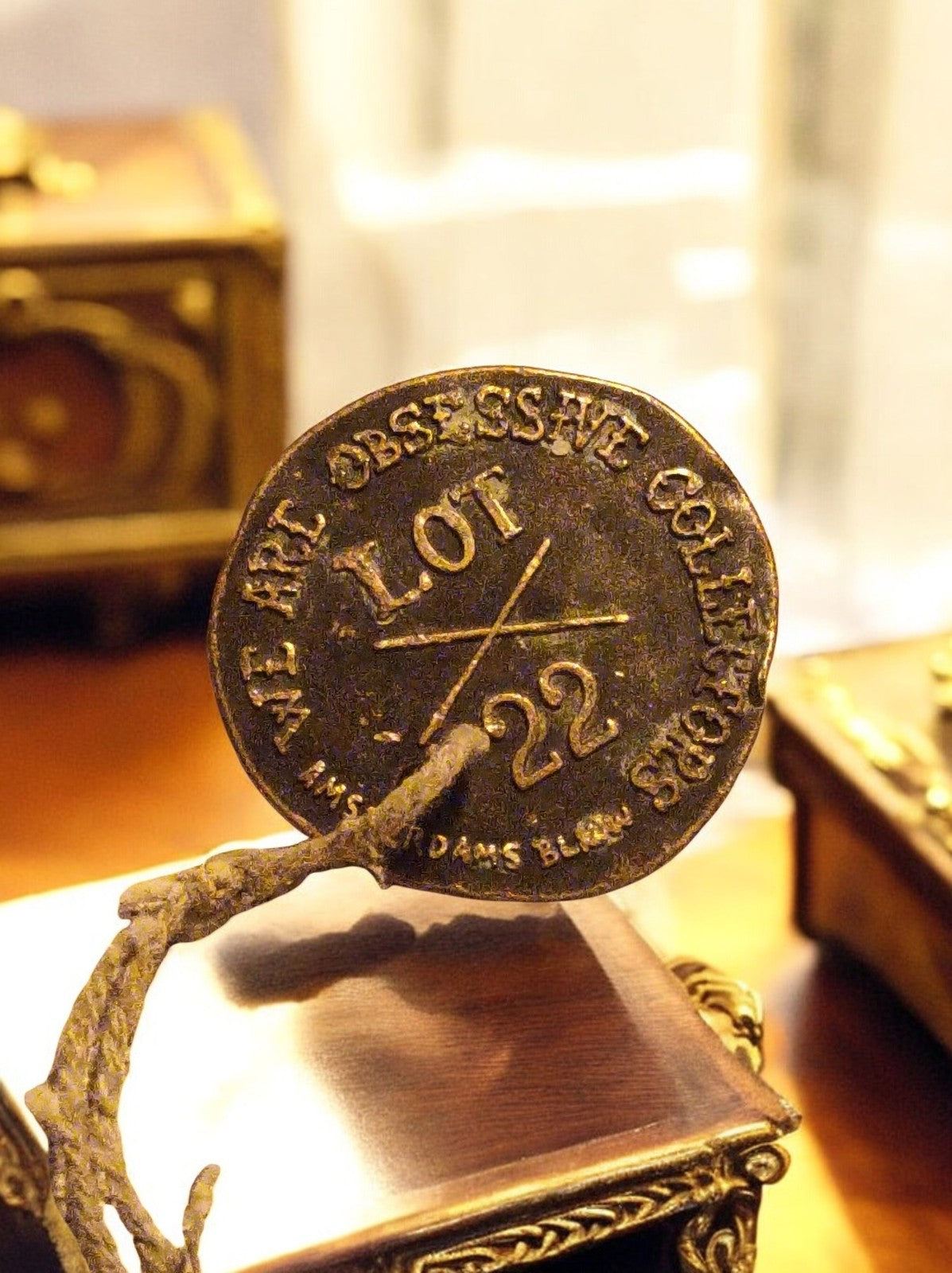 Médaille publicitaire vintage Scotch & Soda métal LOT 22 Amsterdam badge