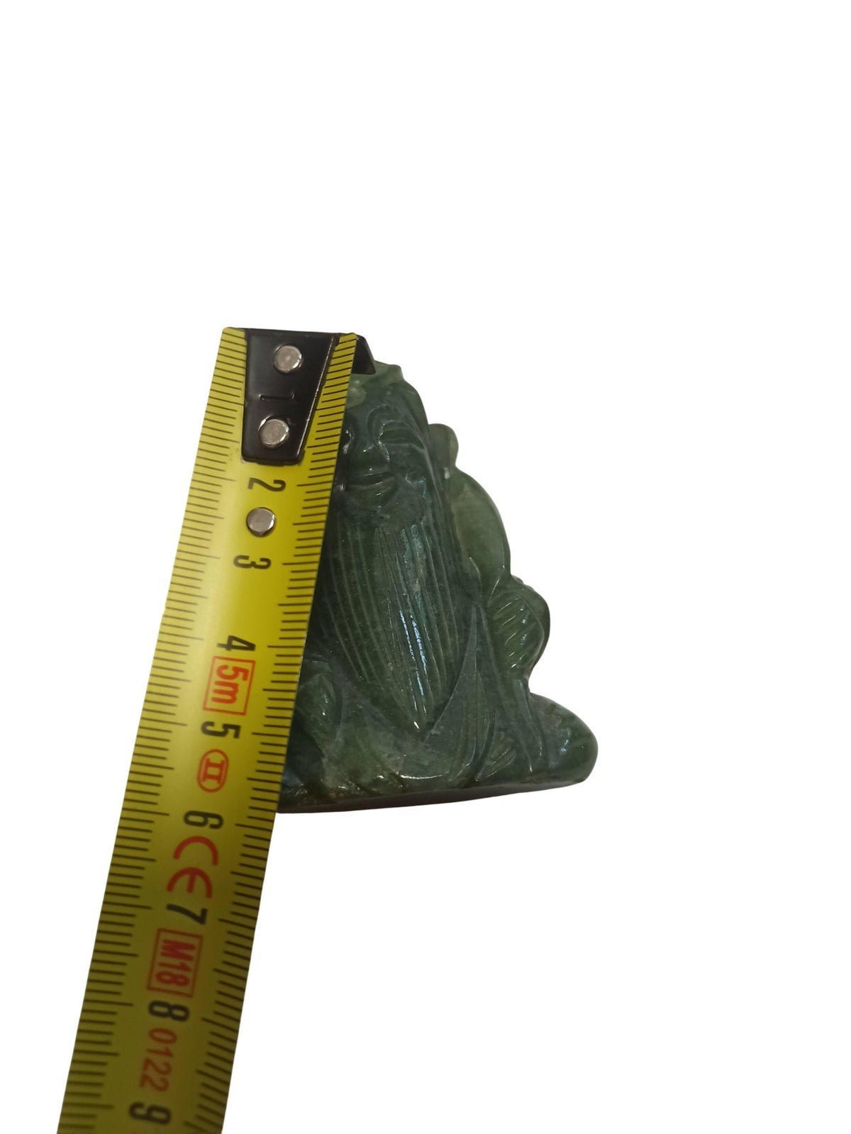 Statue ancienne asiatique jade vert, figurine vintage décor oriental