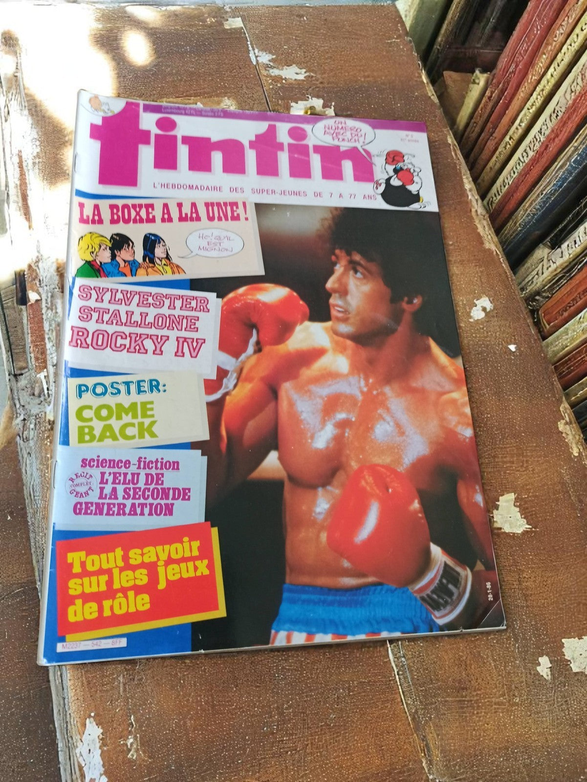 Magazine Tintin vintage Rocky IV Sylvester Stallone ancien édition collector