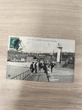 Ancienne carte postale CPA Le Havre grande jetée timbre 5c noir et blanc