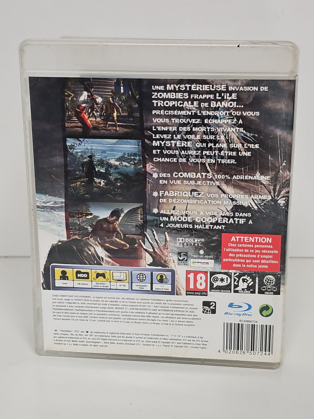 Jeu PS3 Dead Island pour Sony Playstation 3, survival horror, complet, occasion