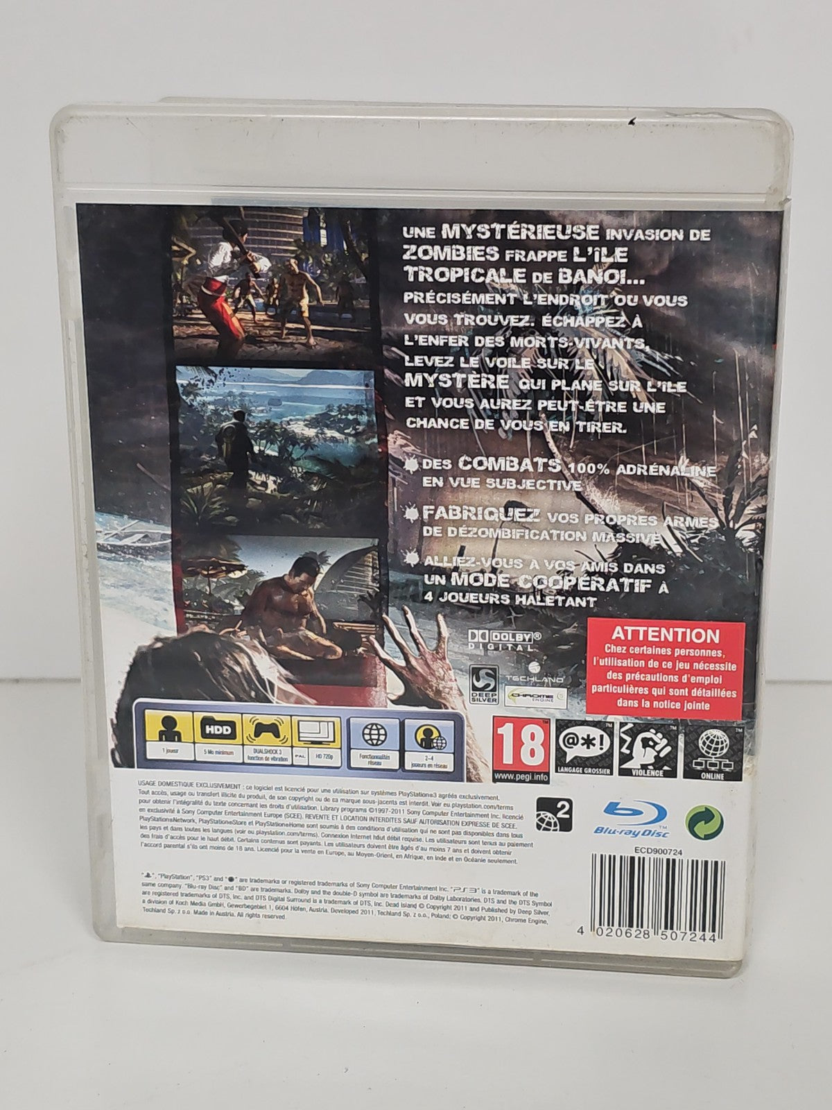 Jeu PS3 Dead Island pour Sony Playstation 3, survival horror, complet, occasion
