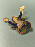 Pin's vintage Chambourcy personnage bleu vert collection publicitaire ancien