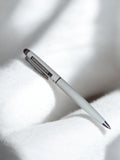 Stylo bille publicitaire EUTOMEDITERRANÉE vintage blanc chromé écriture rétro