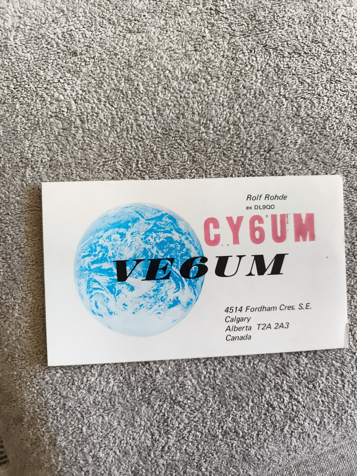 Carte QSL radio amateur ancienne VE6UM Calgary Canada vintage DX