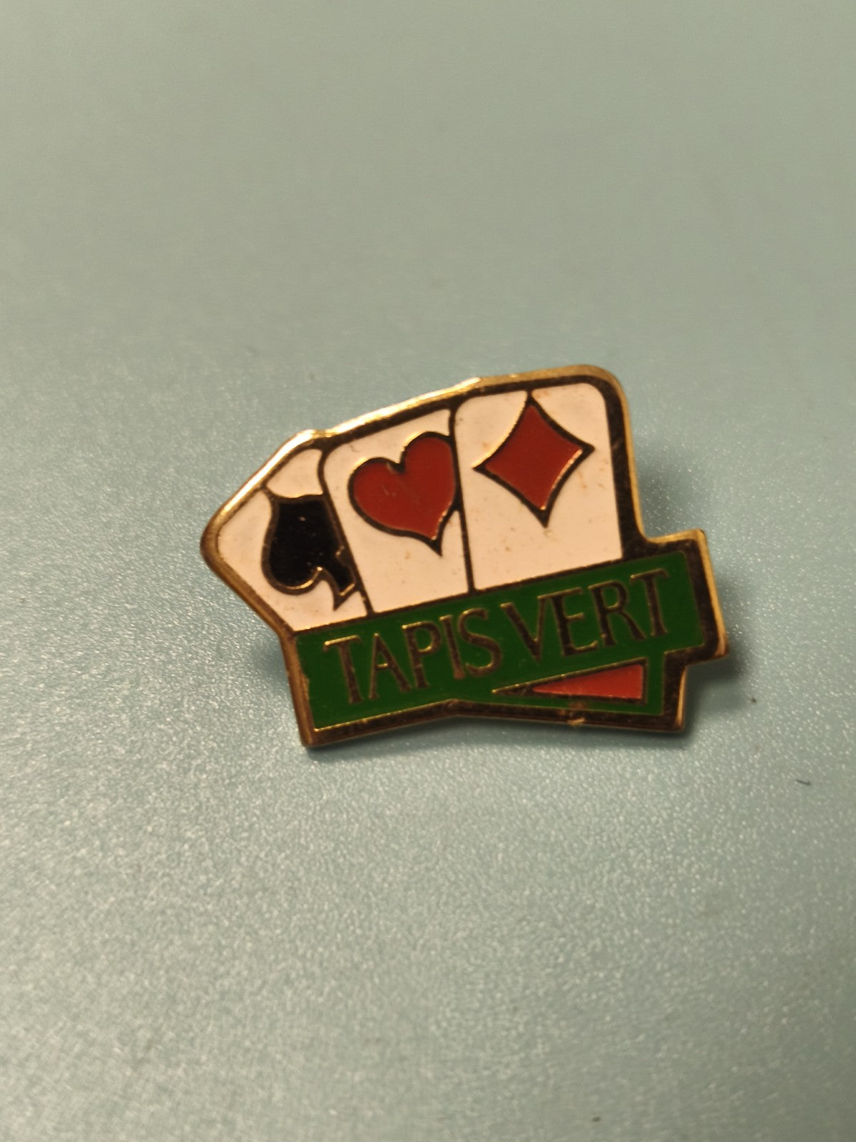 Vintage pin's Tapis Vert jeu de cartes poker ancien collection casino