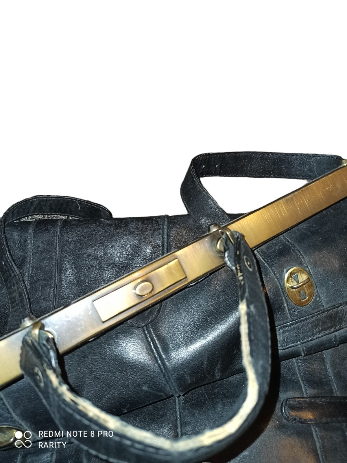 Sac de voyage vintage cuir noir années 60, mallette ancienne, bagage rétro